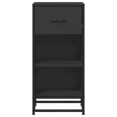 Skuffeskab 35,5x35x76 cm konstrueret træ og metal sort