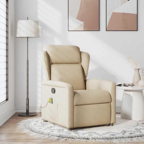 Massagestol stof cremefarvet