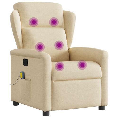 Massagestol stof cremefarvet