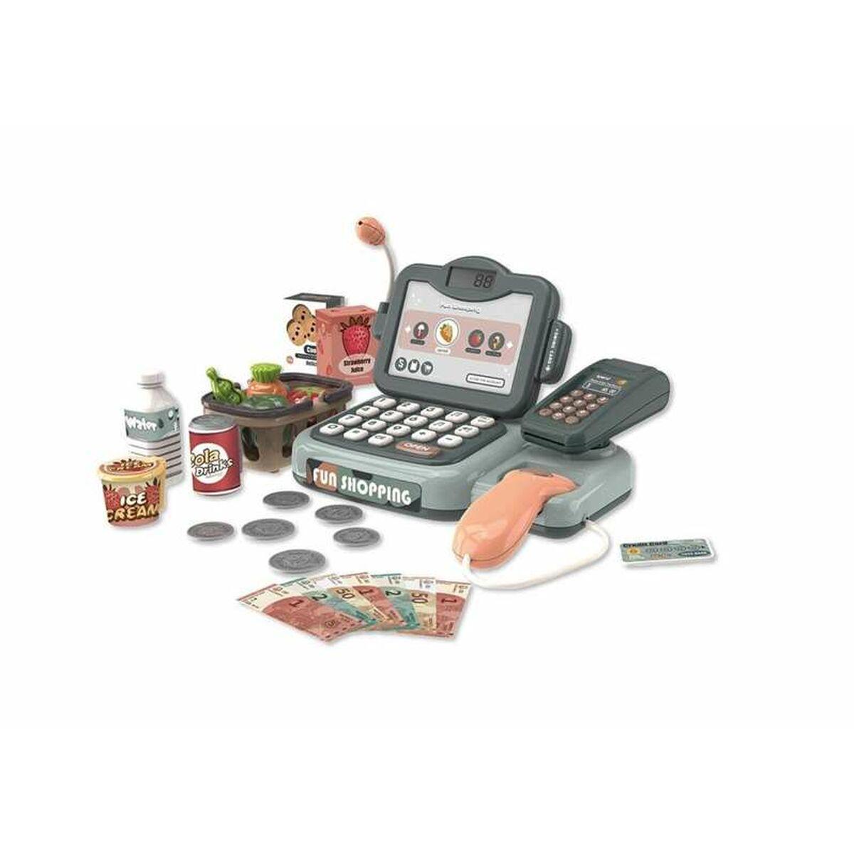 Legetøjskasseapparat med lys og lyd - 38 × 19 × 21 cm