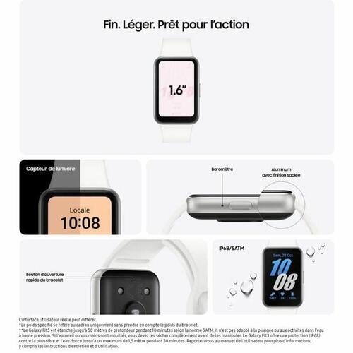 Aktivitetsarmbånd Samsung Galaxy Fit3 Hvid Sølvfarvet 1,6"