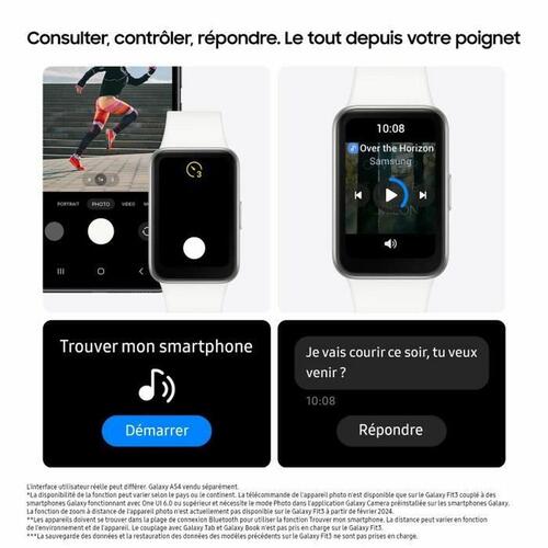 Aktivitetsarmbånd Samsung Galaxy Fit3 Hvid Sølvfarvet 1,6"