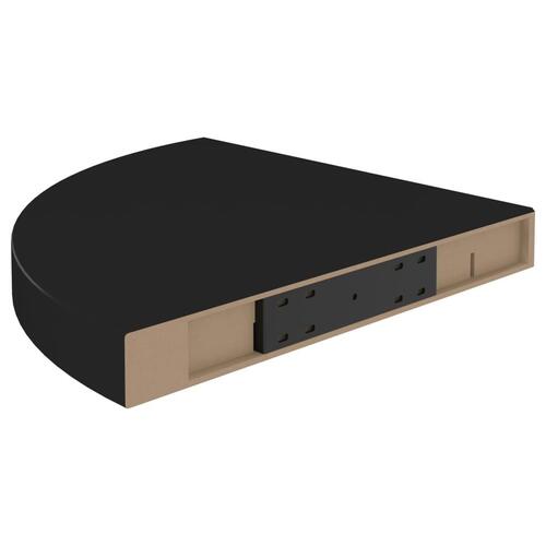 Hjørnehylder 4 stk. 35x35x3,8 cm MDF sort