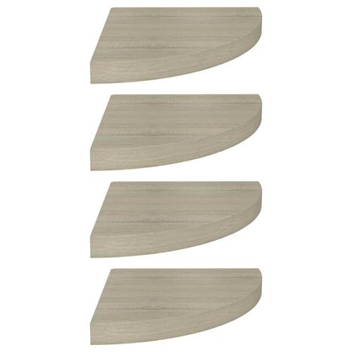 Hjørnehylder 4 stk. 35x35x3,8 cm MDF egetræsfarvet