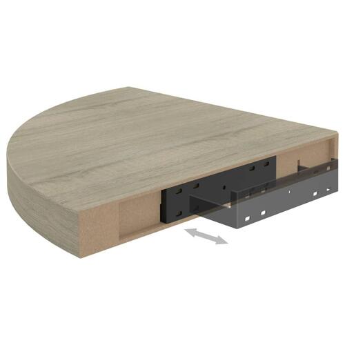 Hjørnehylder 4 stk. 35x35x3,8 cm MDF egetræsfarvet