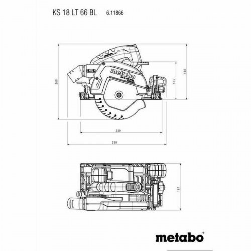 Metabo KS 18 LTX 66 BL rundsav 18 V - 165 mm