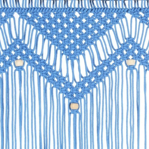 Macramégardin 140 × 240 cm - bomuld, blå