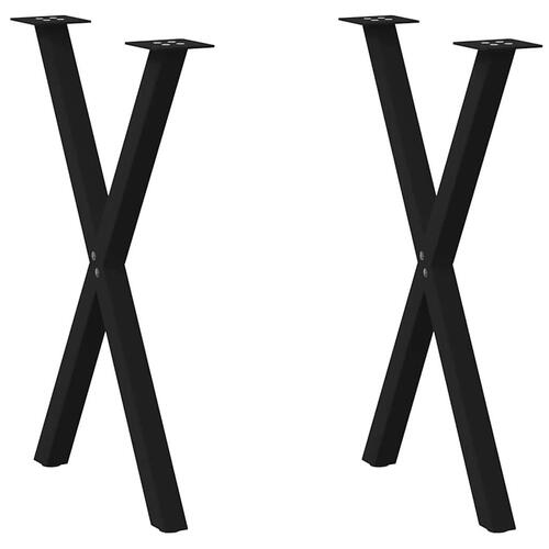Spisebordsben X-formet 2 stk. 60x(72-73) cm stål sort