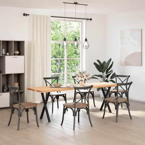 Spisebordsben X-formet 2 stk. 60x(72-73) cm stål sort