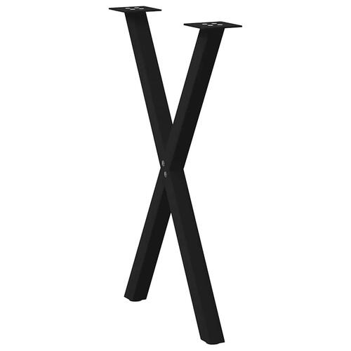 Spisebordsben X-formet 2 stk. 60x(72-73) cm stål sort