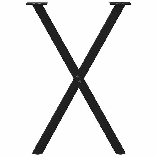 Spisebordsben X-formet 2 stk. 60x(72-73) cm stål sort