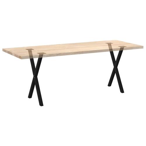 Spisebordsben X-formet 2 stk. 60x(72-73) cm stål sort
