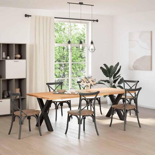 Spisebordsben X-formet 2 stk. 70x(72-73) cm stål sort