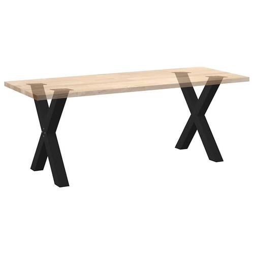 Spisebordsben X-formet 2 stk. 70x(72-73) cm stål sort