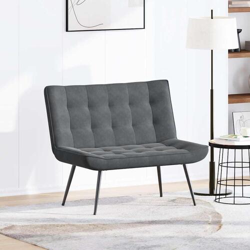Bænk 110x74x84 cm velour mørkegrå