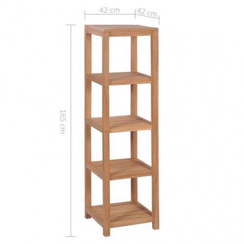 Badeværelsesstativ 4 etager massivt teak 42 x 42 x 165 cm