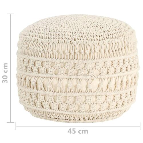 Håndlavet macramépuf 45x30 cm bomuld