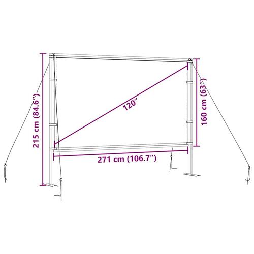 Projektionsskærm med stativ 120" 16:9