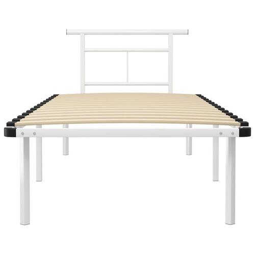 Sengestel 90x200 cm metal hvid