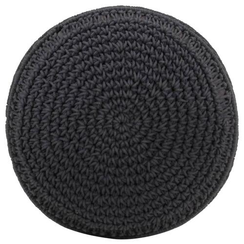 Håndlavet macramépuf 45x30 cm bomuld antracitgrå