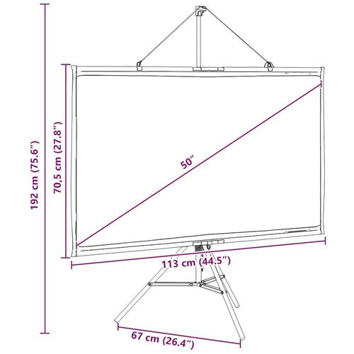 Projektorlærred med trefod 50" 16:9