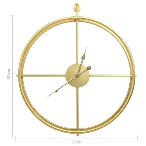 Vægur 52 cm jern guldfarvet