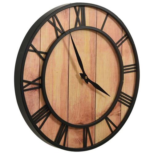 325172 Wall Clock 39 cm Brown and Black MDF and Iron
