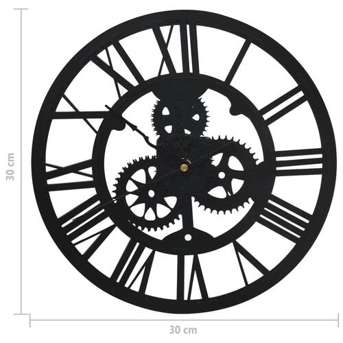 Vægur 30 cm akryl sort