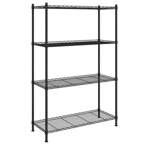 Opbevaringsstativ med 4 hylder 90x35x137 cm 200 kg sort