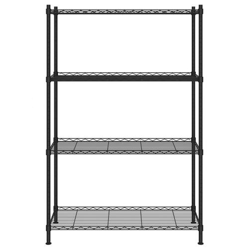 Opbevaringsstativ med 4 hylder 90x35x137 cm 200 kg sort