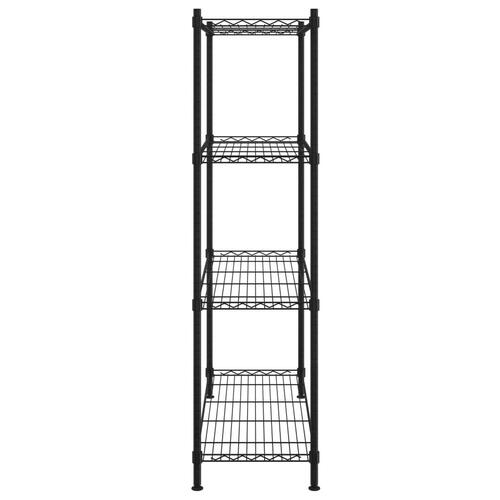 Opbevaringsstativ med 4 hylder 90x35x137 cm 200 kg sort