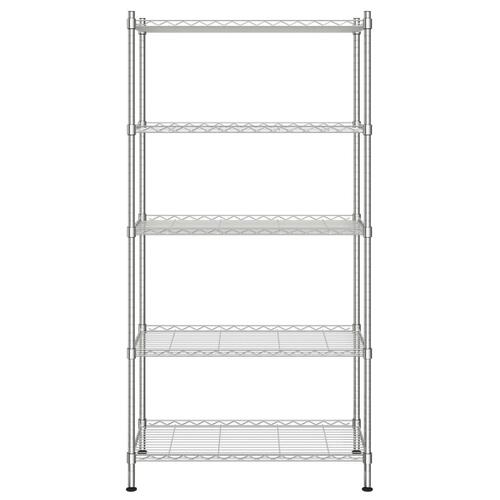 Opbevaringsstativ med 5 hylder 90x35x180 cm 250 kg krom