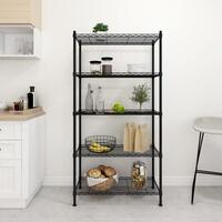 Opbevaringsstativ med 5 hylder 90x35x180 cm 250 kg sort