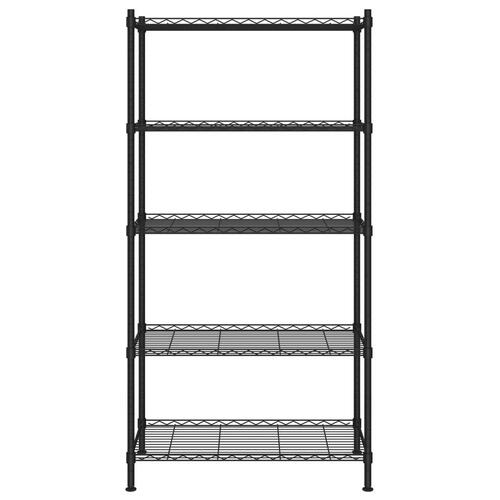 Opbevaringsstativ med 5 hylder 90x35x180 cm 250 kg sort
