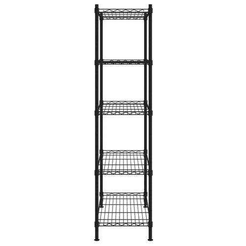 Opbevaringsstativ med 5 hylder 90x35x180 cm 250 kg sort