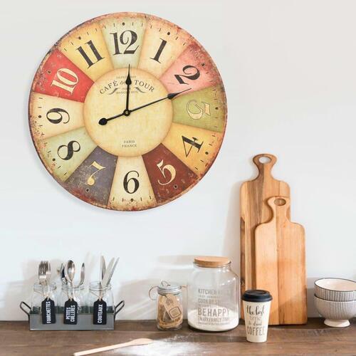 Vægur vintagestil Colourful 60 cm