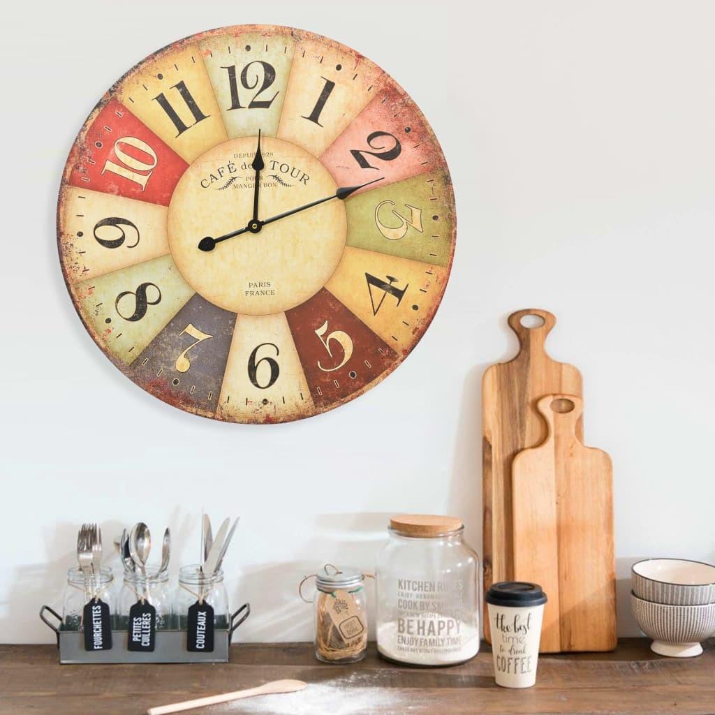 Vægur vintagestil Colourful 60 cm
