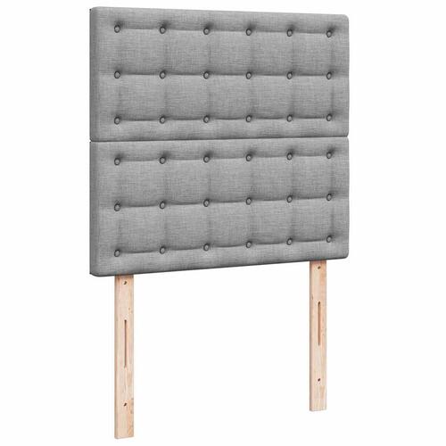 Osmannisk sengeramme med madrasser 200x200 cm stof lysegrå