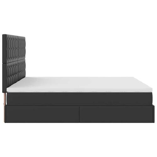 Osmannisk sengeramme med madrasser 200x200 cm kunstlæder sort
