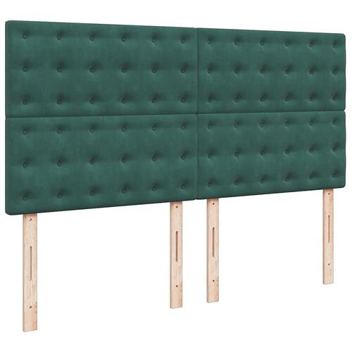 Osmannisk sengeramme med madrasser 180x200 cm fløjl mørkegrøn