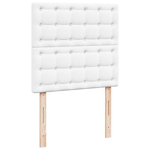 Osmannisk seng med madrasser & LEDs 180x200 cm kunstlæder hvid