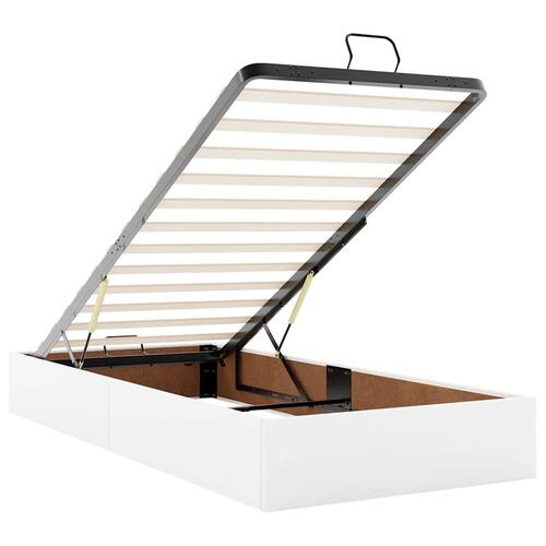Osmannisk seng med madrasser & LEDs 180x200 cm kunstlæder hvid