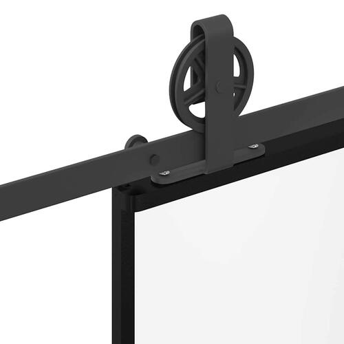 Skydedør med hardwaresæt 76x205 cm sikkerhedsglas aluminium