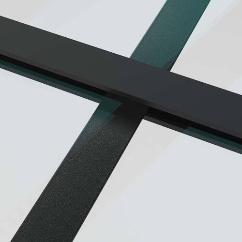 Skydedør med hardwaresæt 76x205 cm sikkerhedsglas aluminium