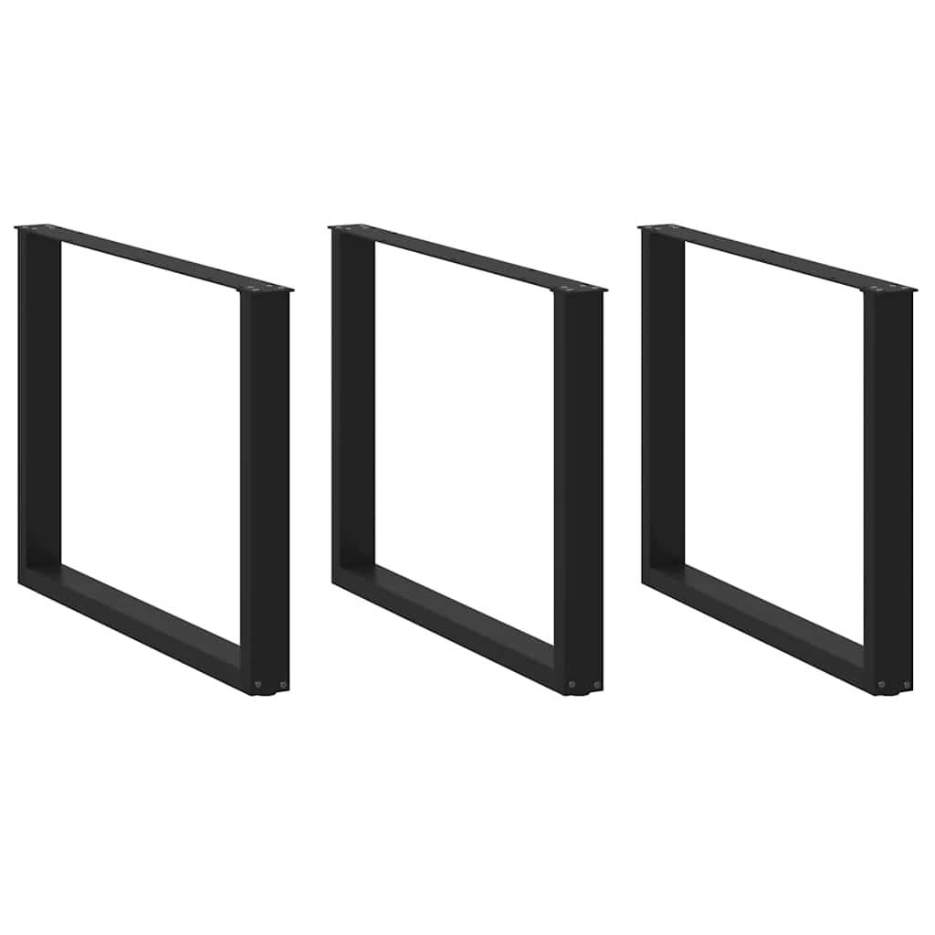 Spisebordsben U-formet 2 stk. 100x(72-73) cm stål sort