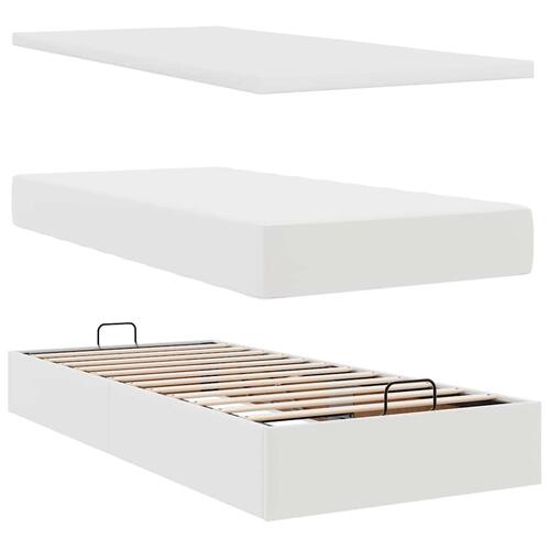 Osmannisk sengeramme med madrasser 180x200 cm kunstlæder hvid