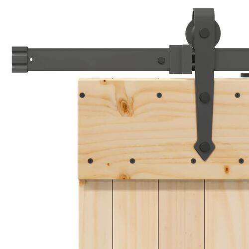 Skydedør med monteringssæt 100x210 cm massivt fyrretræ