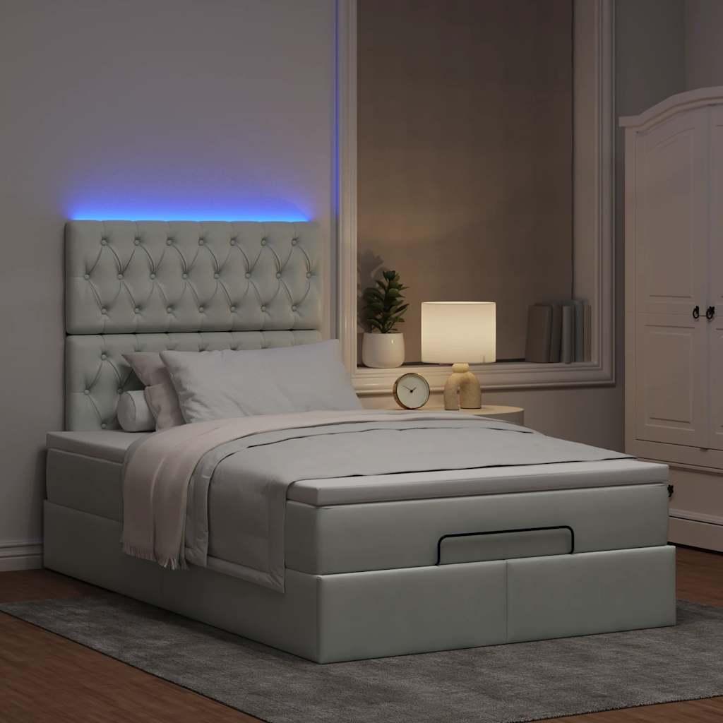 Osmannisk sengeramme med madrasser 120x200 cm fløjl lysegrå billede