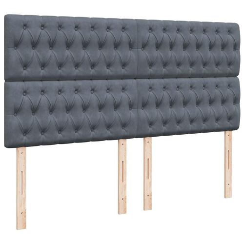 Osmannisk sengeramme med madrasser 180x200 cm fløjl mørkegrå