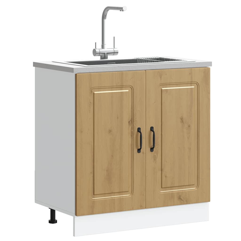 Underskab til vask Kalmar 80x46x81,5 cm konstrueret træ egetræ